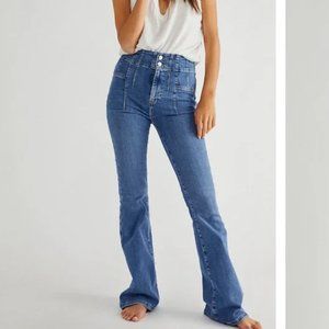 Free People High Rise Flare Jayde Jeans (Size: 26 Color: Sunburst Blue)